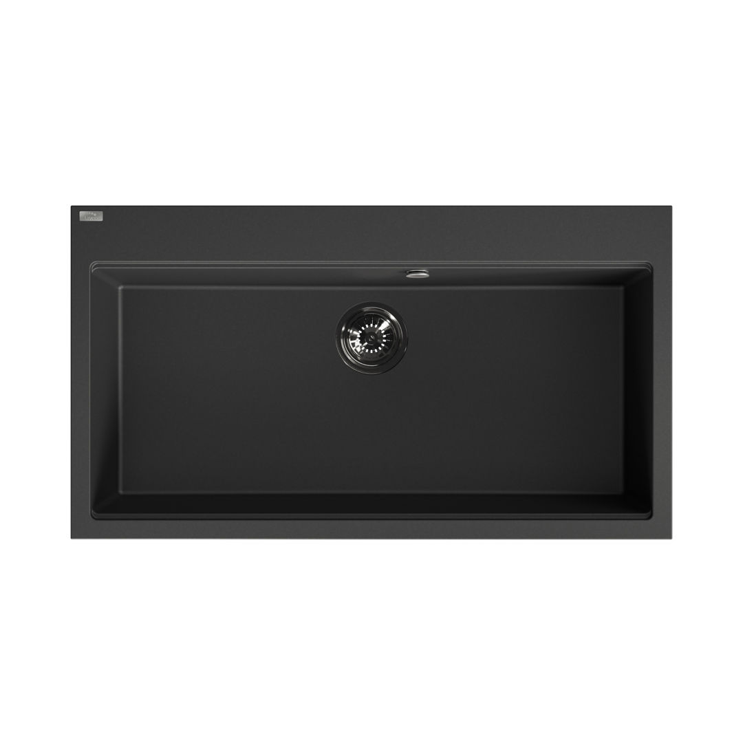 Laveo Tau Granite Sink 1 Bowl 900mm - Black