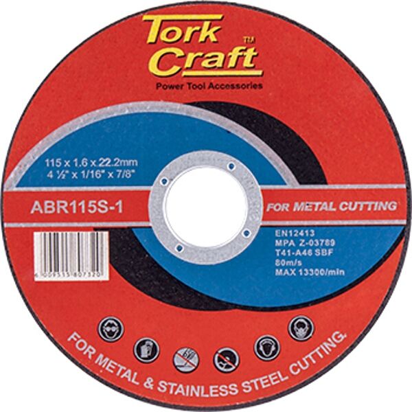 Cutting Disc Metal & Ss 115 X 1.6 X 22.2 Mm