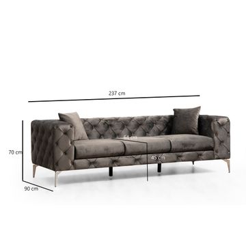 Figure It Out Furniture Como 3 Seater - Anthracite