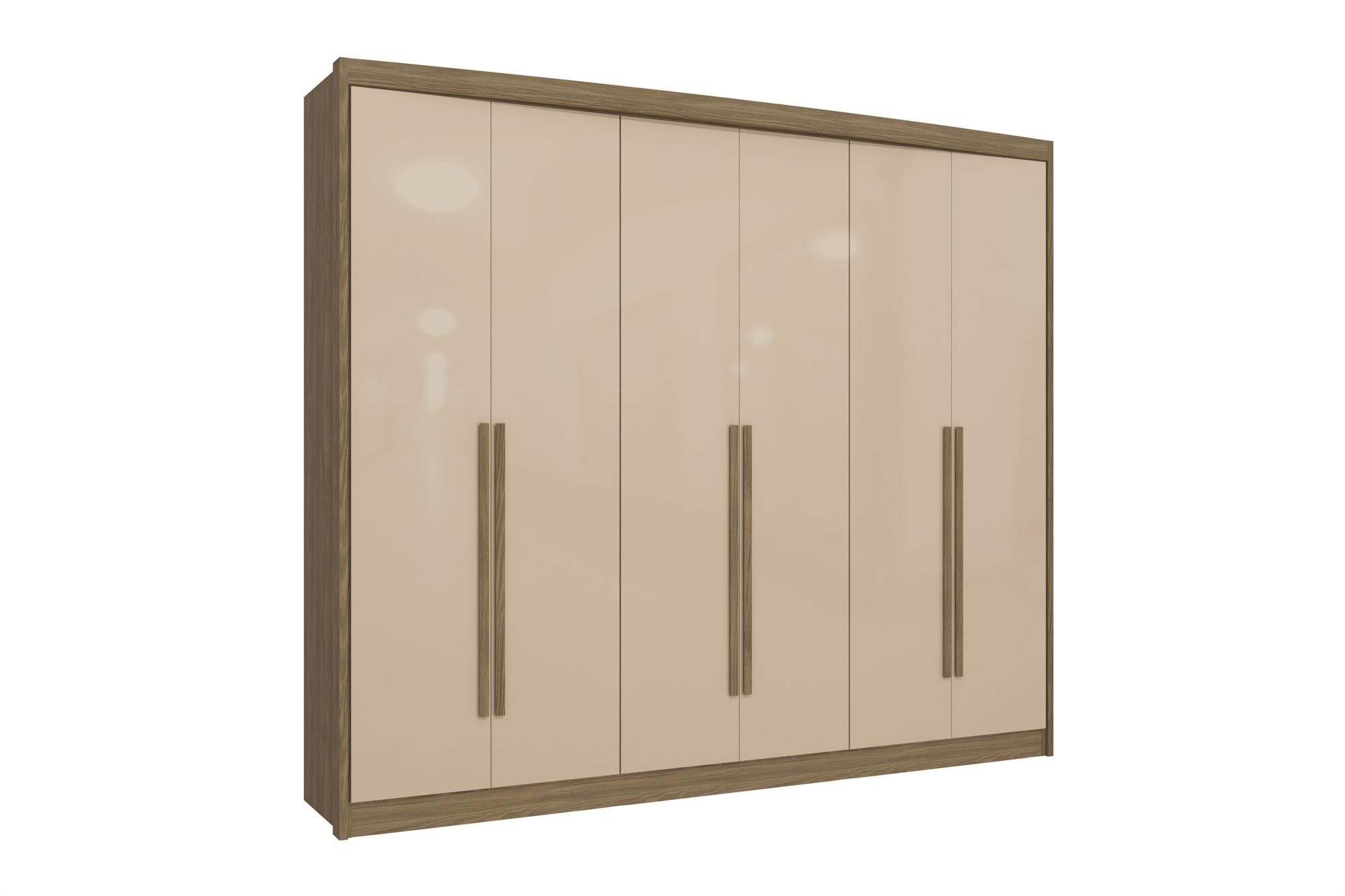 Rodriguez Wardrobe 6 doors | 6 drawers- Brown/Macadamia