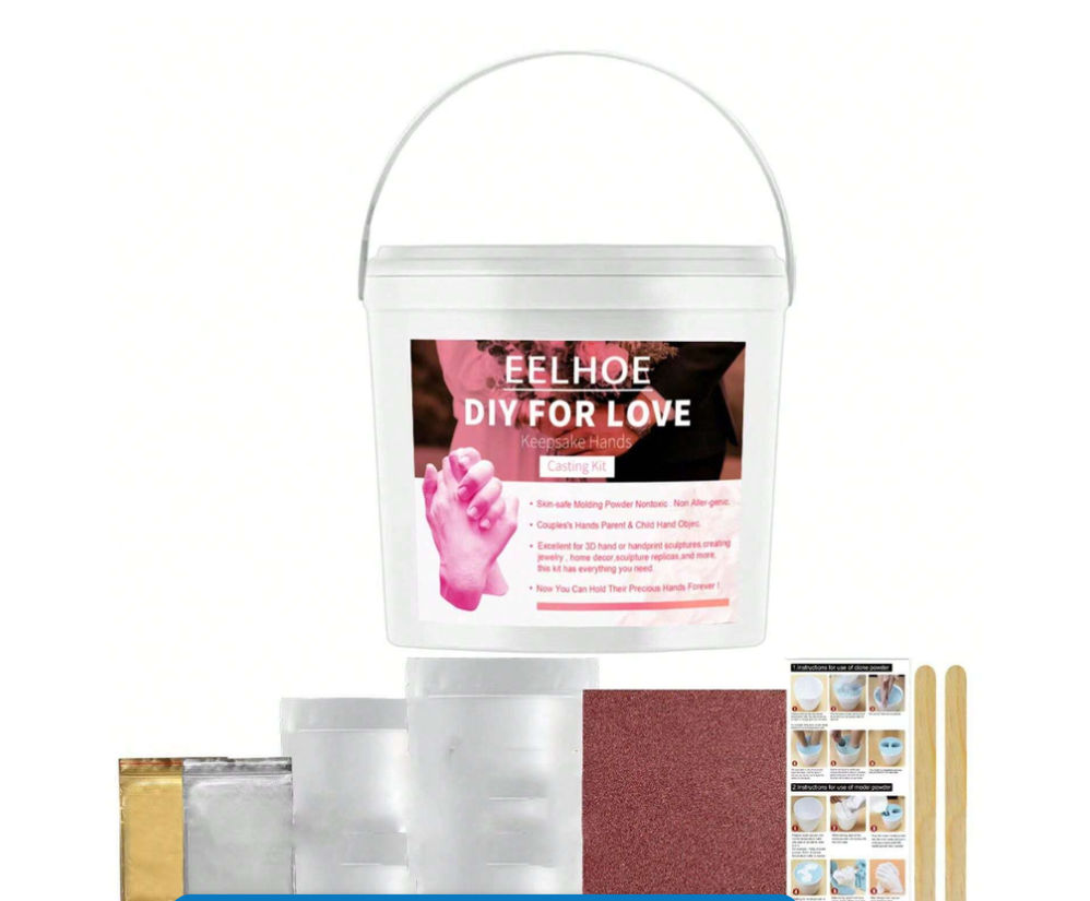 DIY Plaster Statue Hand Casting Kit for Couples and Babies Gift With Frame
