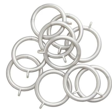 Steel Rod Metal Rings, Plastic insert, Silver, 32mm, 10 Pieces BY WOODLY