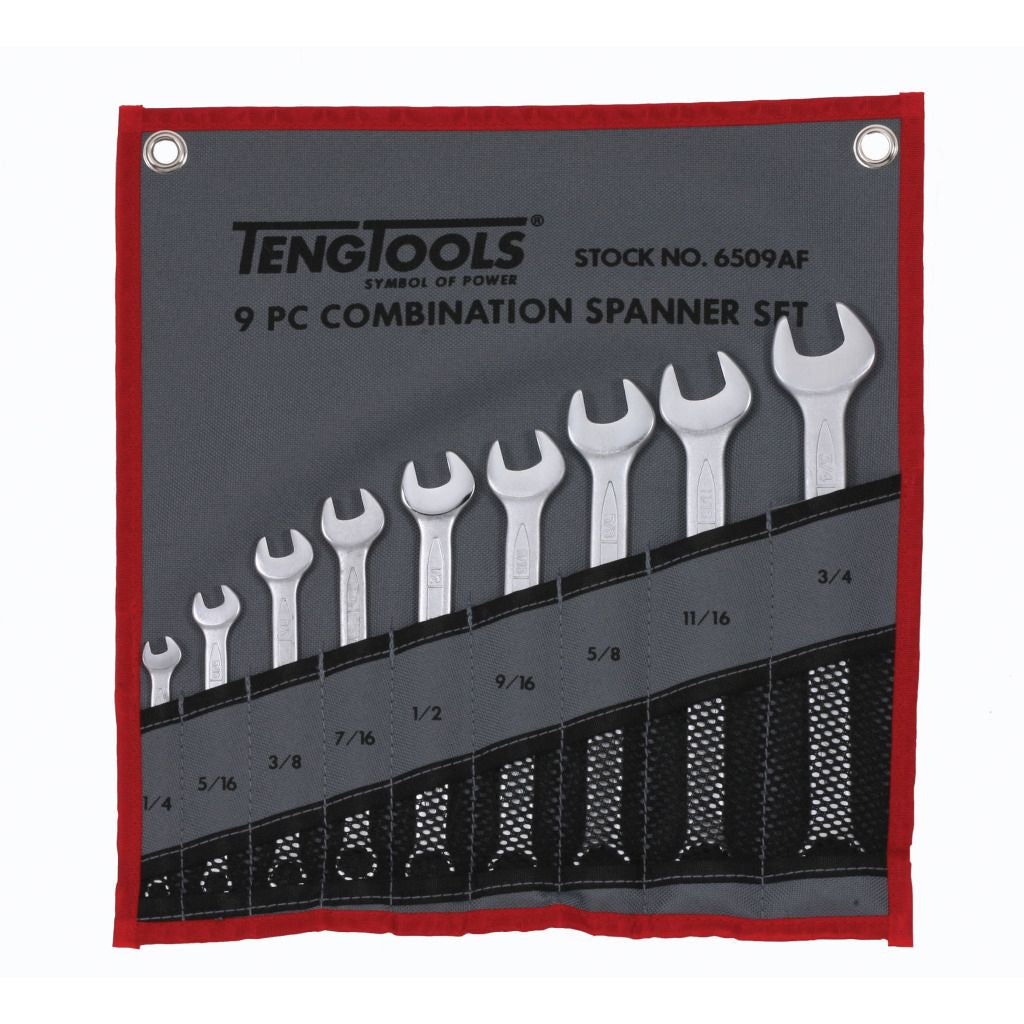9PC Combination Spanner Set AF (imperial)