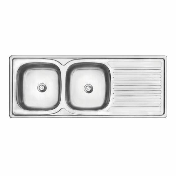 Cam Africa Kitchen Sink Double Bowl Single Drainer Stainless Steel L120Cmxw48Cm