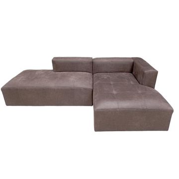 Teddy-George - Marsino Couch/Sofa in brown buffalo sued, with pillows