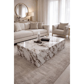 Plush "Lux Marble Block" Coffee Table
