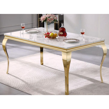 Falecia White And Gold Dinning Table