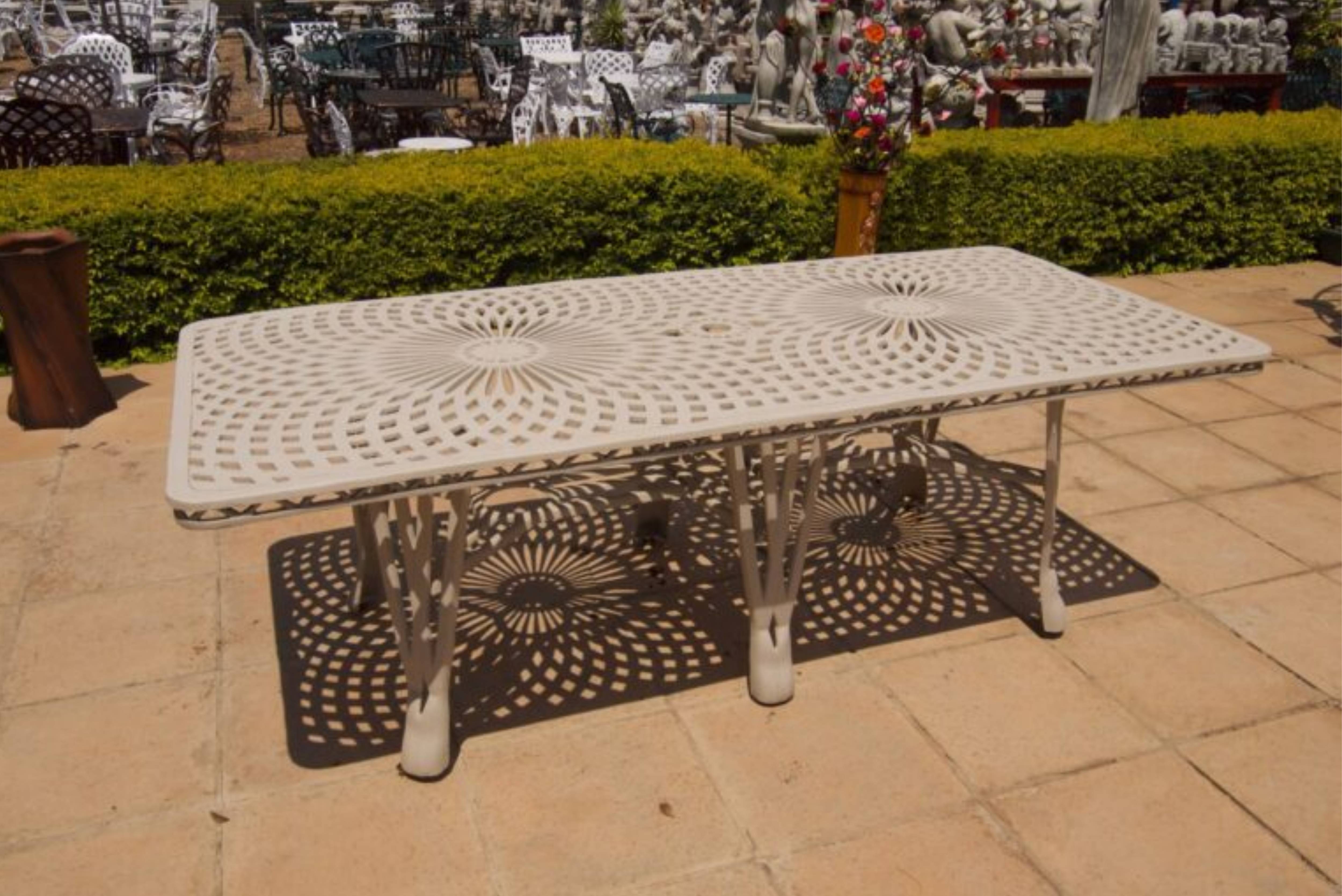 Ageless & Beautiful! Cast Aluminium Patio Table  / Garden Table / Outdoor Table King - Diamond - Rectangle (300cm x 100cm)