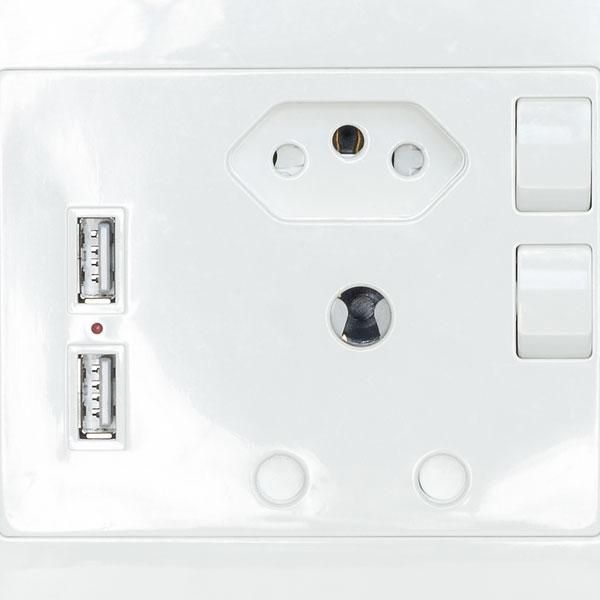 Single Wall Socket With 2X Usb Charging Ports - 1X 16A Slimline Sa And ...