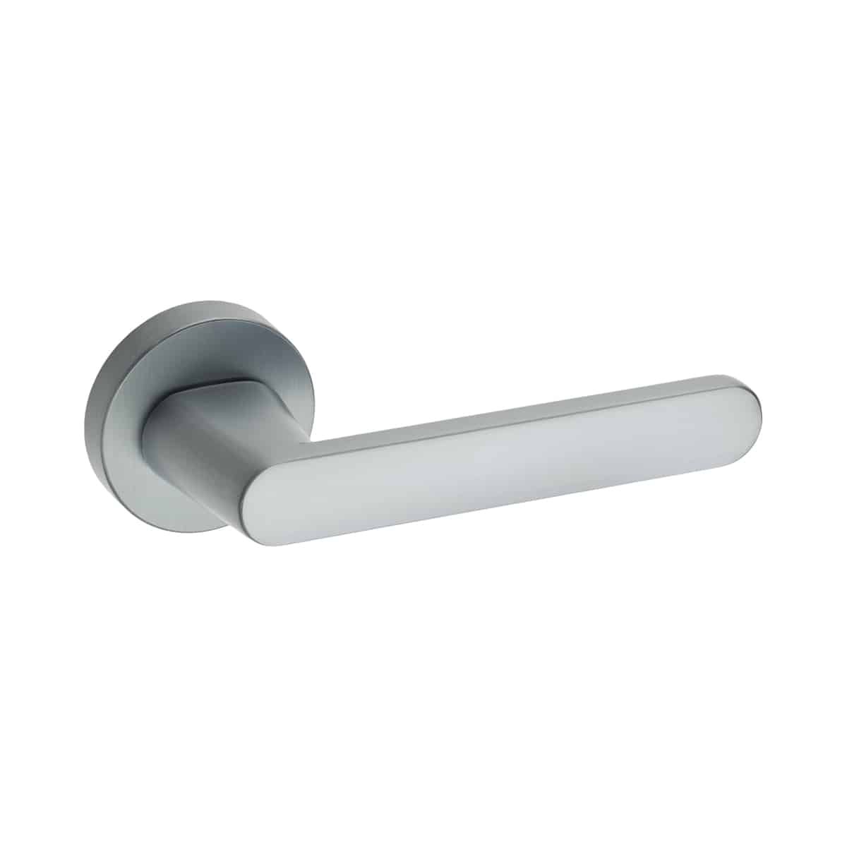 LUSTRO DOOR HANDLE SATIN CHROME RND ROSE