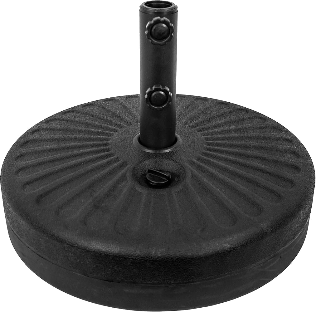 Umbrella Base Stand with Adjustment Knobs, Free Standing Sand or Water Fillable Pole Holder for Outdoor, Garden, Market, Lawn, Pool & Beach