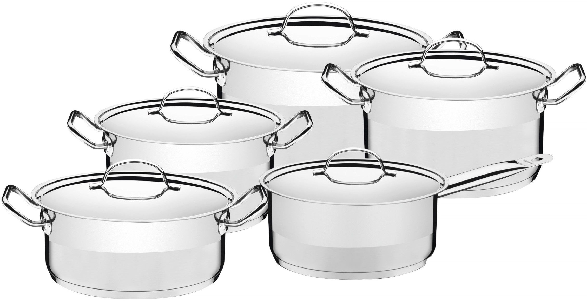 Tramontina 5 Piece. Stainless Steel Cookware Set With Triple-Ply Bottom
