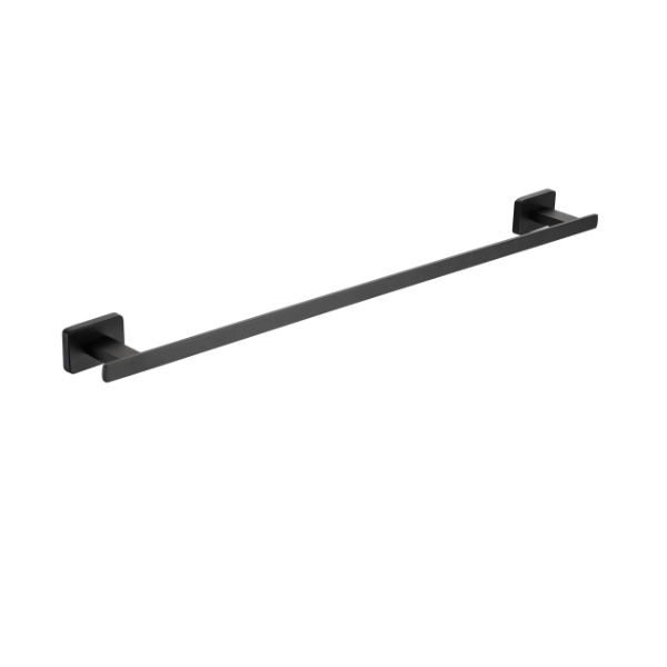 B/A TOWEL BAR - SINGLE - 600MM - MATT BLACK - SQUARE