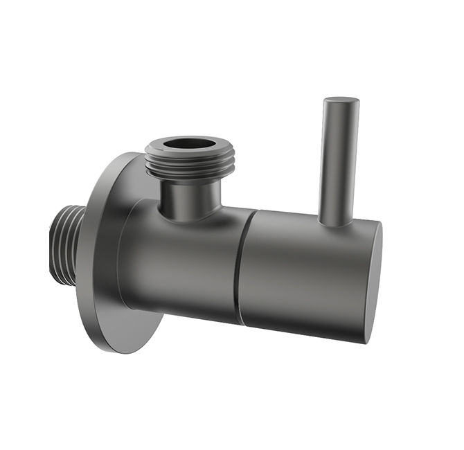 Devario Premio Angle Valve Round Brass HQ -Gun Metal Grey