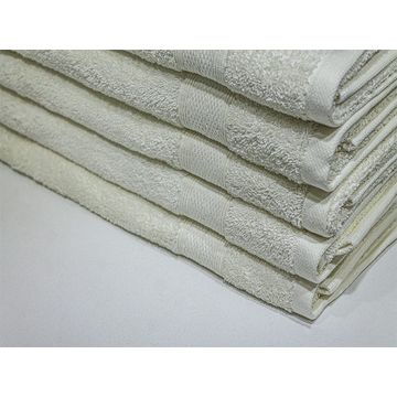 Bunty's Plush 450GSM 70x130cms Bath Towels-05 Pc Pack-Bright White(cream)