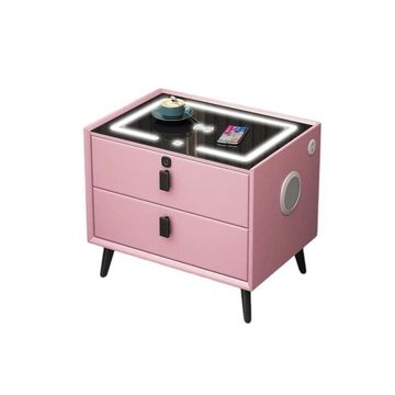 6 In 1 Smart Pedestal Bed Side Table Pink