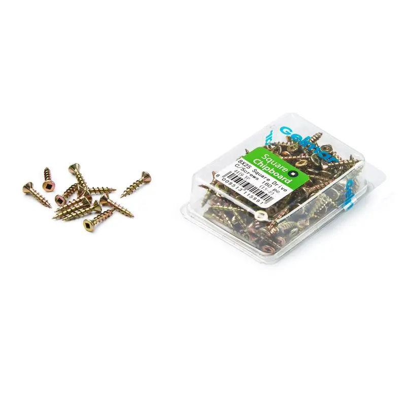 Chipboard Screws, Square, No.8, 4mm x 25mm, 160 Pieces