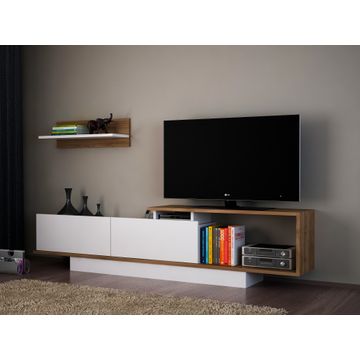 TV Unit Asos - White, Walnut