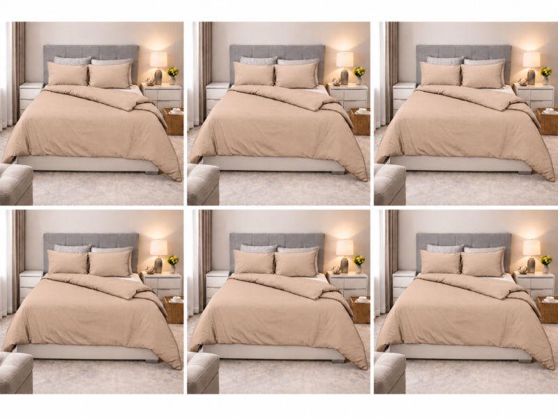 Everyday Collection Duvet Cover Set - Plain - 90GSM- (6Sets) Hazelnut - Single