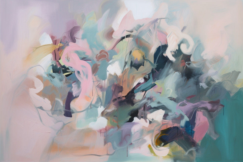 Canvas Wall Art - Delicate Pastel Shades - A1009 - [120 x 80 cm]