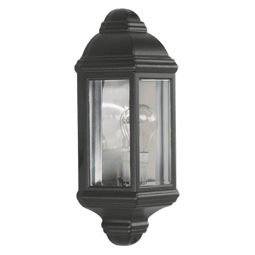 Zebbies Lighting Dakar Black Outdoor Wall Light with Clear Glass