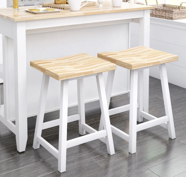 GreenLine Interior Pine and White Bar Chair