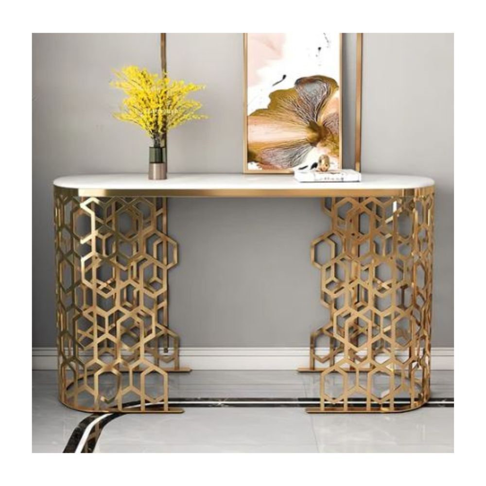 Dulcie Luxurious Gold Console Table