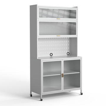 Steel 6-Tier Cupboard Bakers Rack Cart Kitchen Storage Cabinet 80cm Width - White