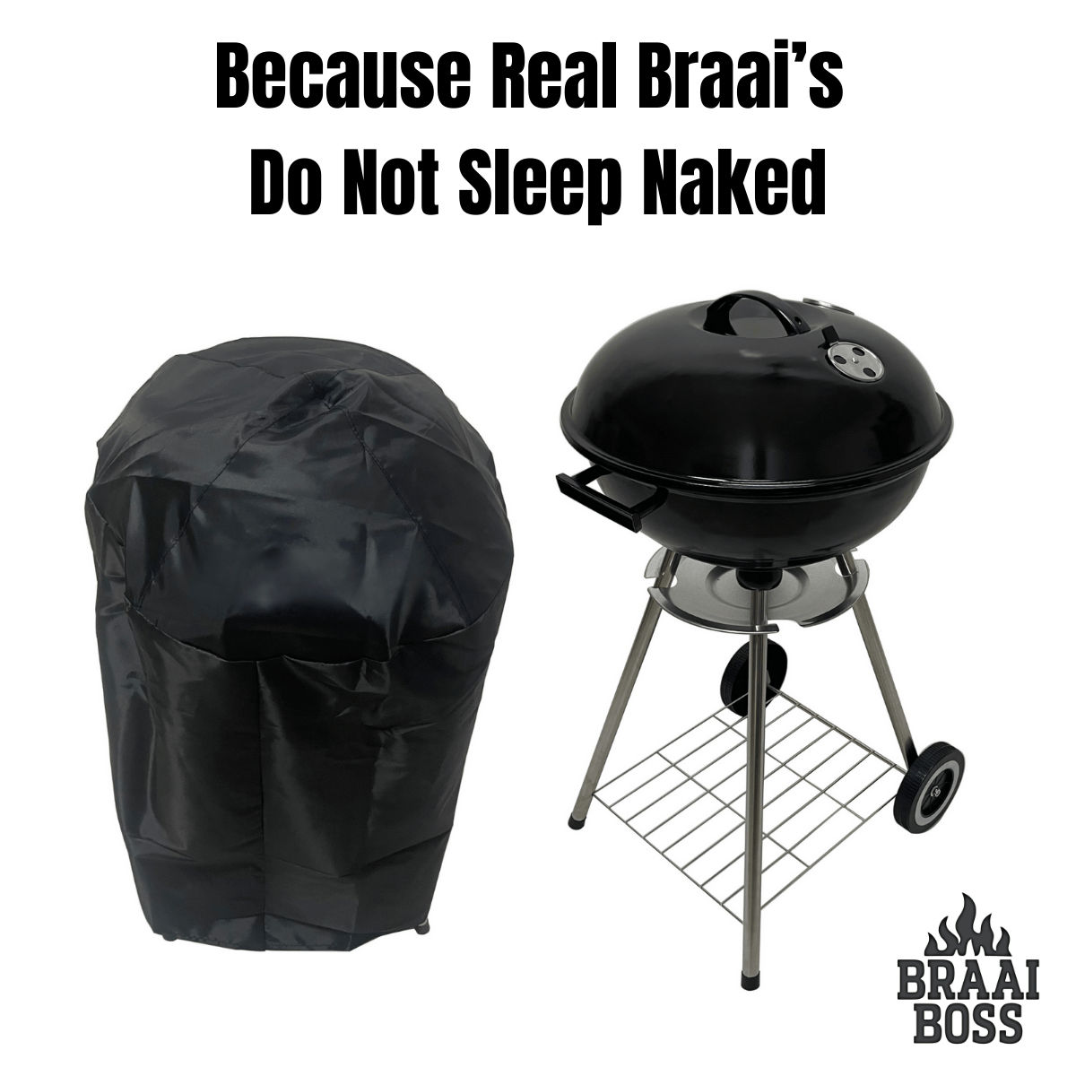BraaiBoss– 46cm Premium Charcoal Kettle Braai with Thermometer & Protective Cover