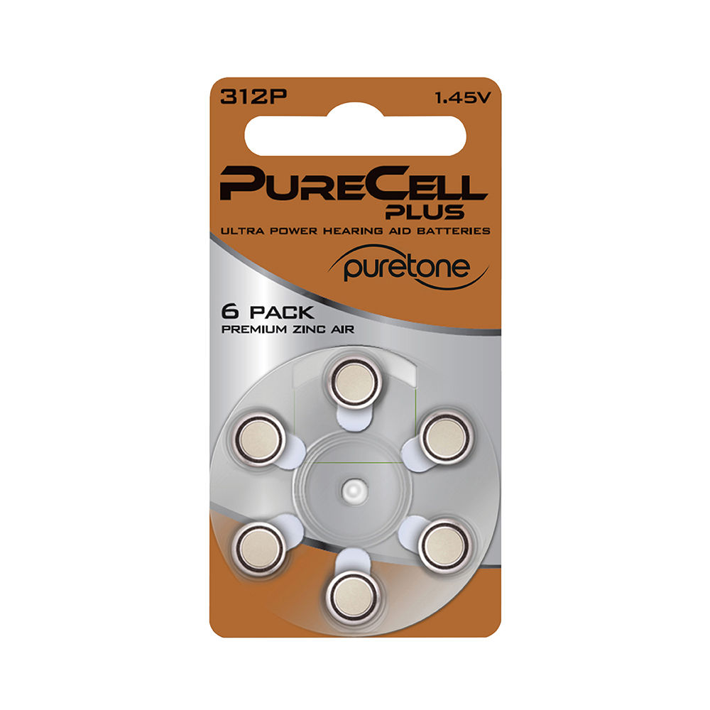PureCell Plus Hearing Aid Batteries - Size 312