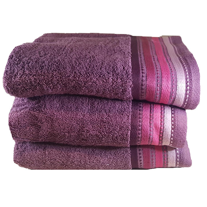Royal Turkish Collection -450gsm -100% Cotton -Bath Sheet -Plum -Pack of 3