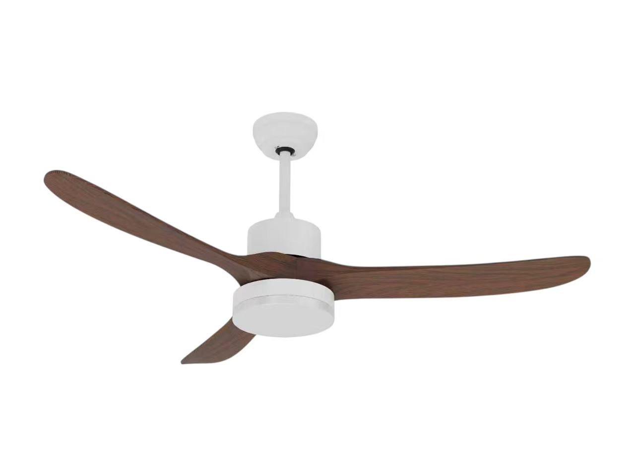 Modern 3 Dark Brown Wood-look plastic blades White LED Ceiling Fan Light