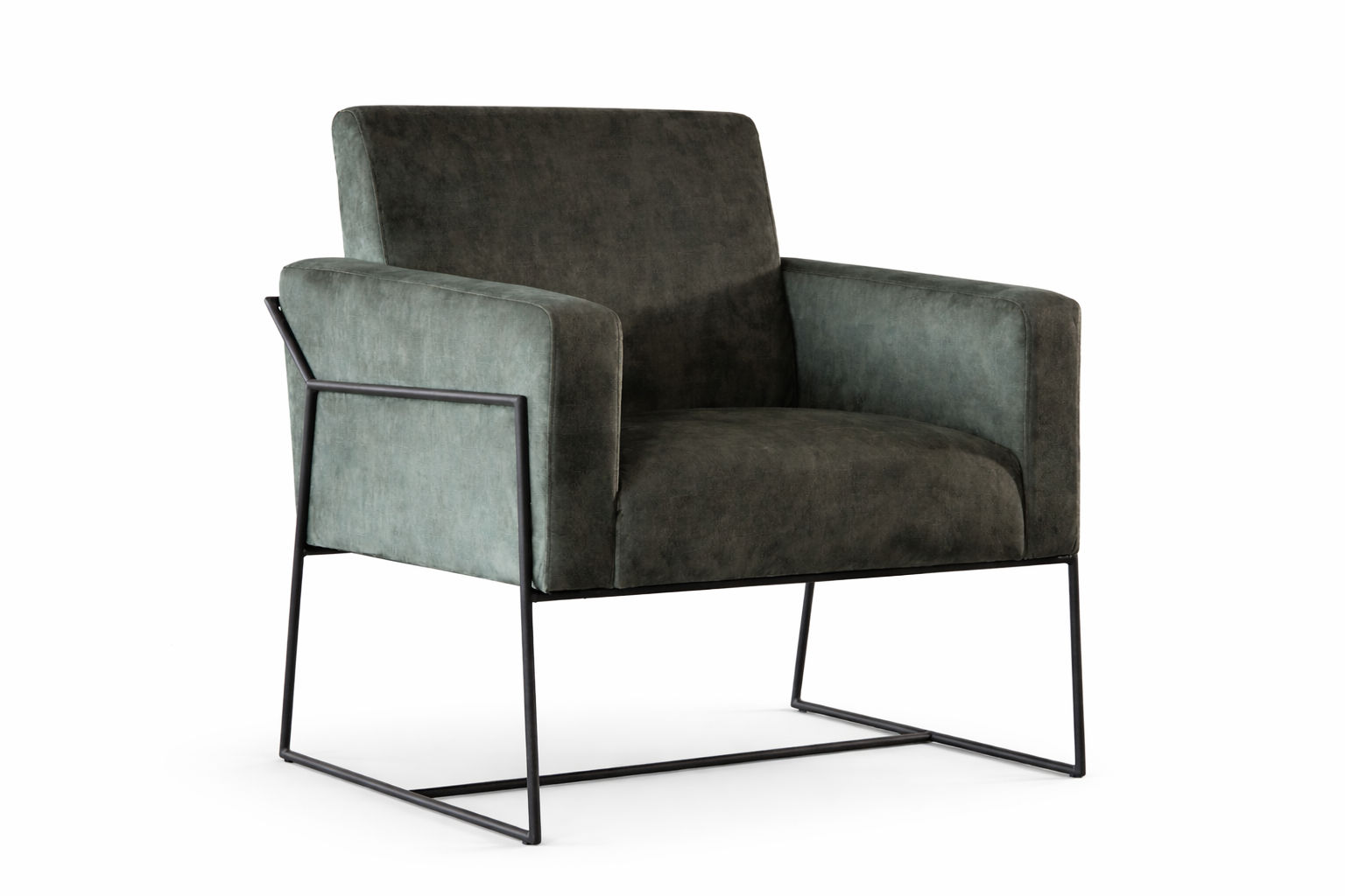 Lagan Velvet ArmChair- Aged Forest