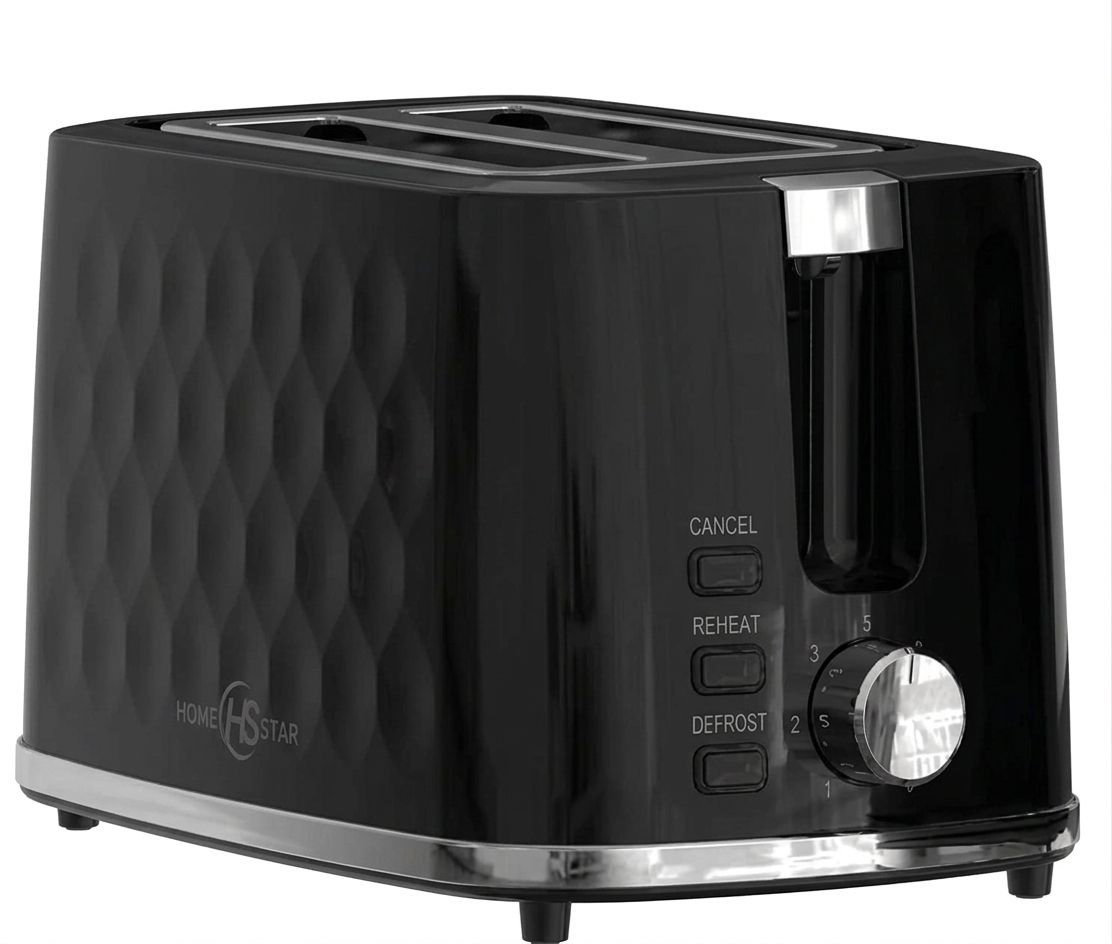 Electric toaster 2 slice Honeycomb Black