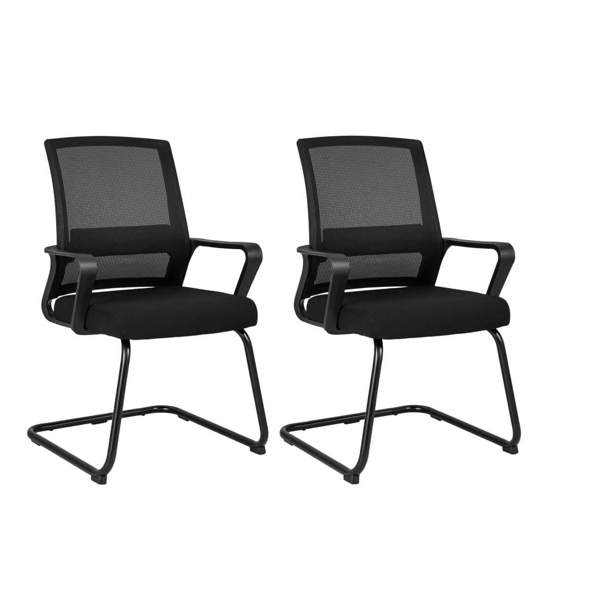 Set Of 2 Comfortable Backrest Reception Office Chair With Armrest