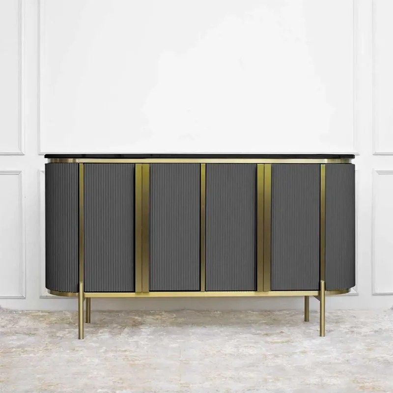 KC FURN-Grey Venezia 4 Door Sideboard