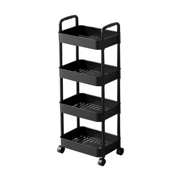 MHome 4-Tier Rolling Storage Cart with Wheels – Space-Saving Utility Trolley