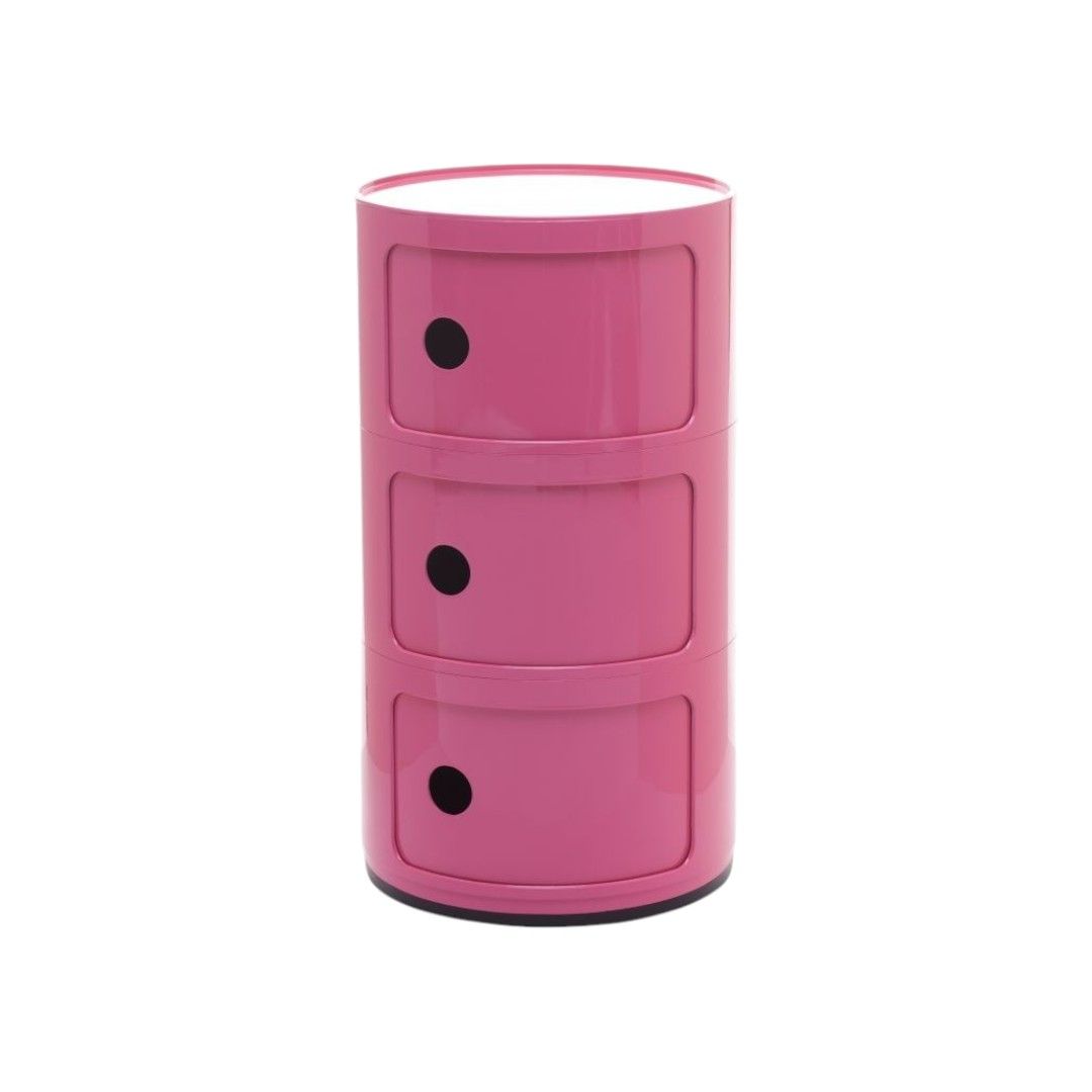 3 Tier Rounded Cabinet – Detachable Round Nightstand & Lightweight End Table with Storage