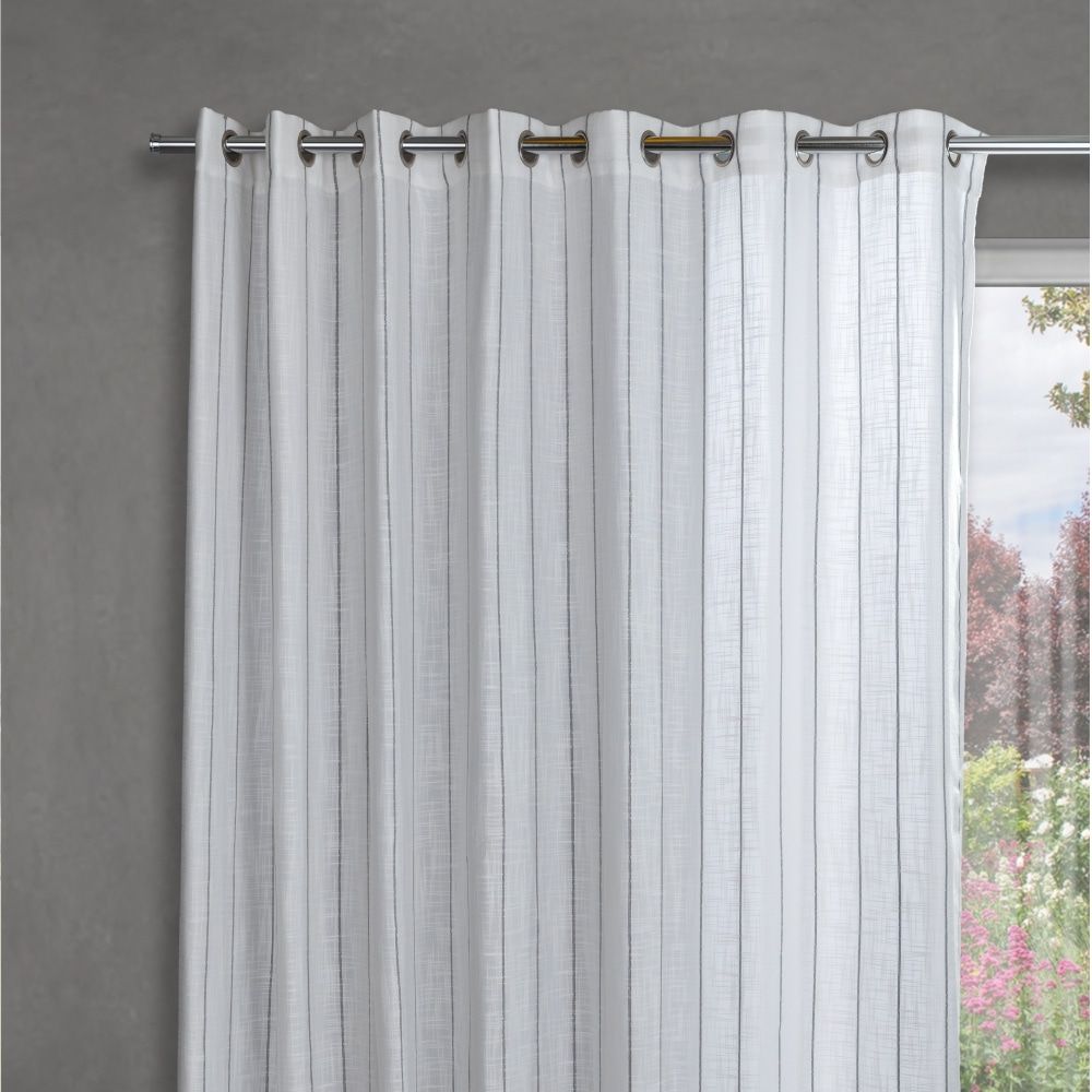 Stuart Graham Riptide Eyelet Curtains – White 230cm (W) x 252cm (Drop)