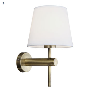 Metal Wall Bracket with White Fabric Shade