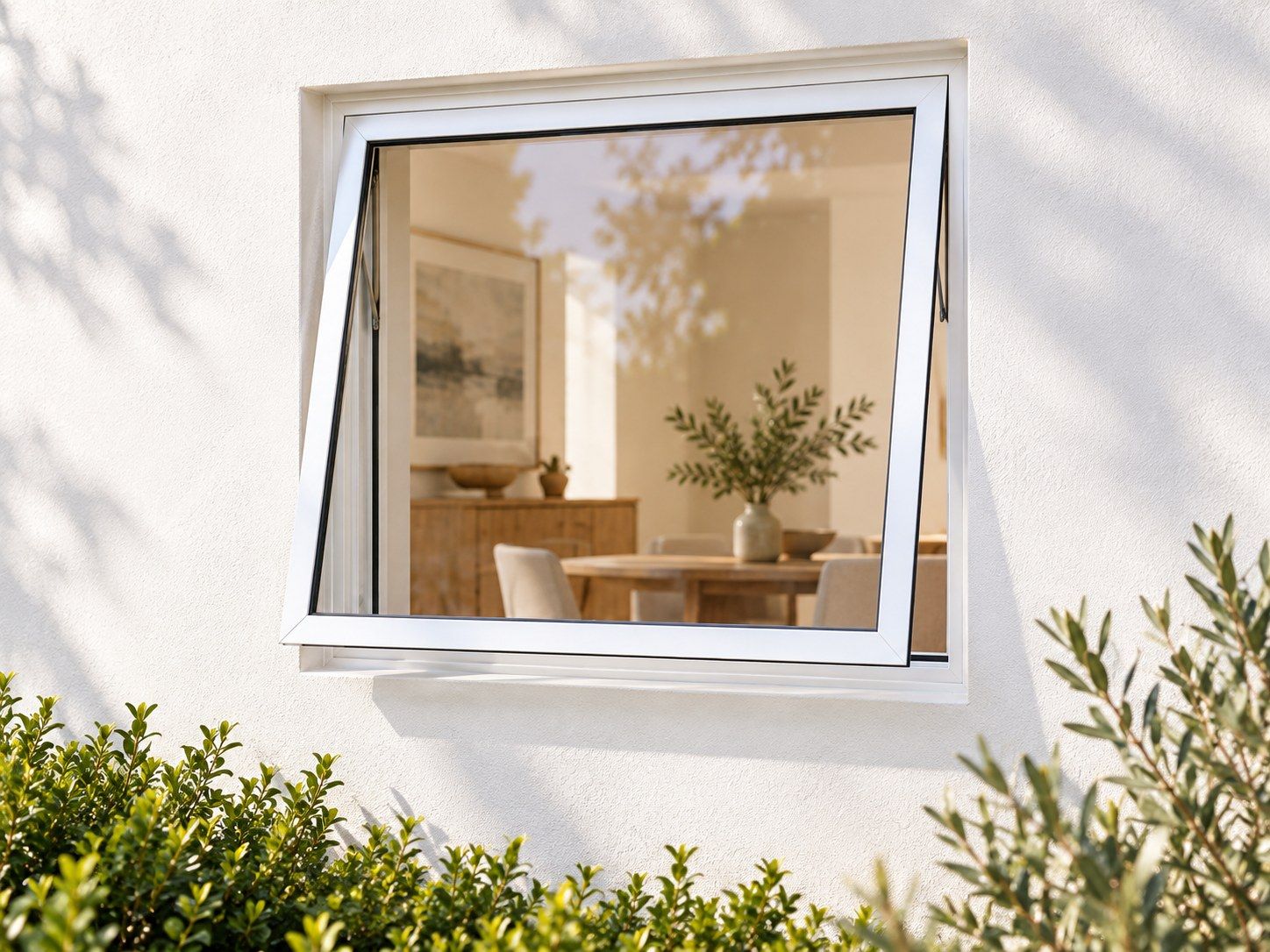 Kenzo Premium Top-Hung Aluminium Window - White, 600 900 mm, Single Full-Height Opener, Clear Glass