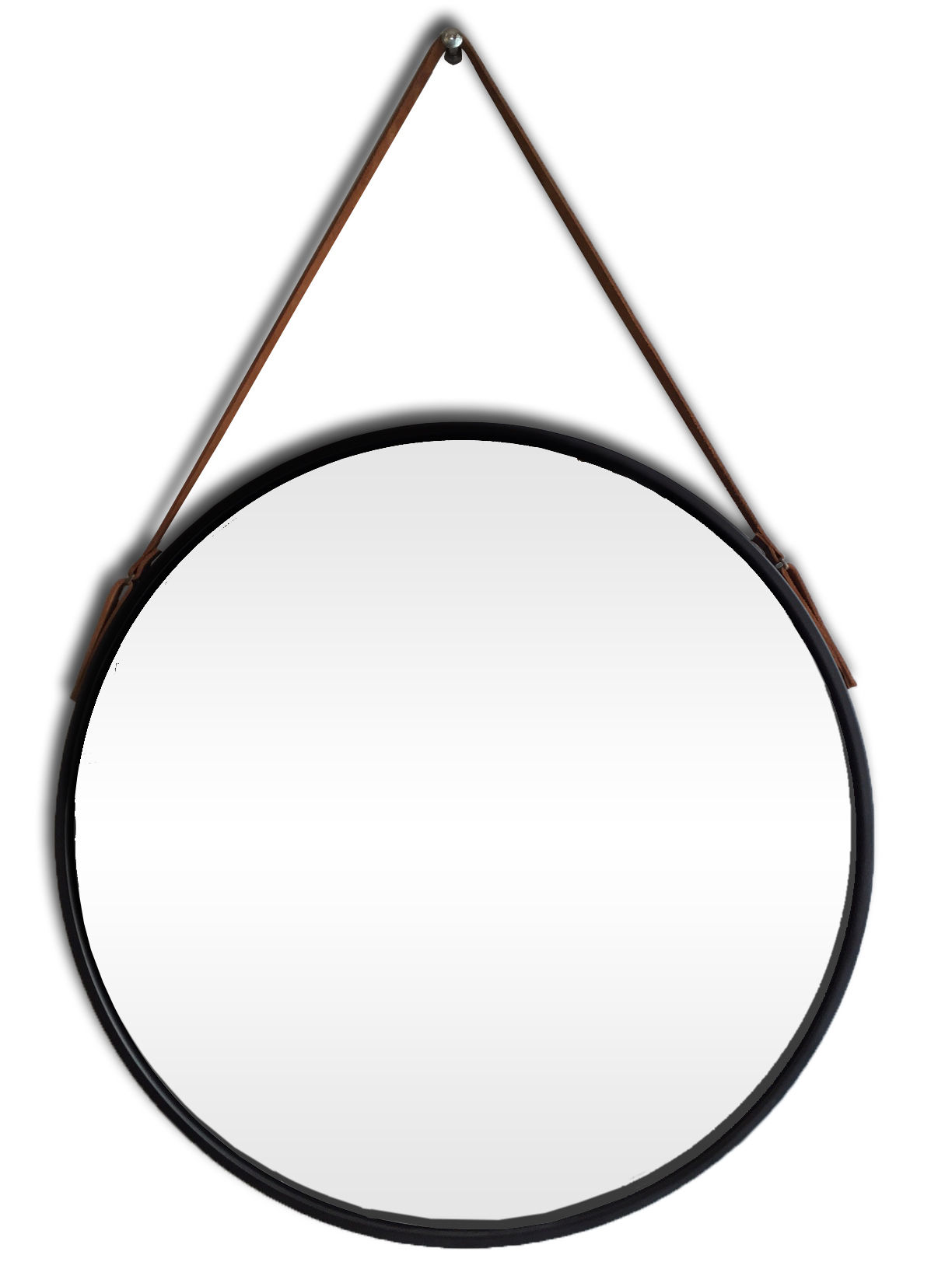 Paramount Mirrors & Prints - Stellar Round mirror with leather strap - Black