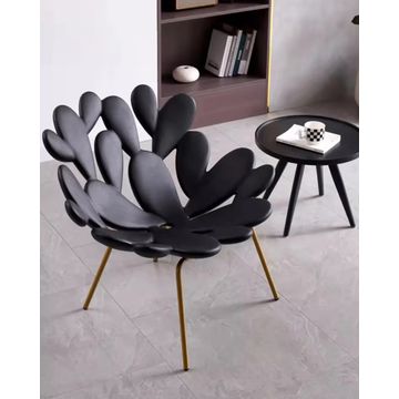 Decorative Accent Chair – Black Petal Design