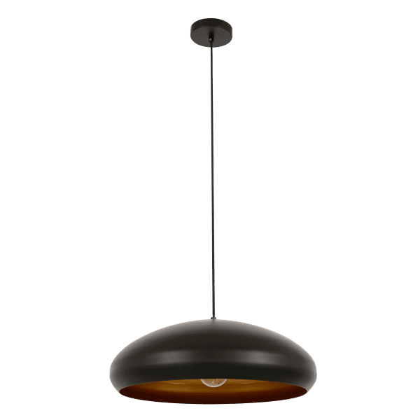 Zebbies Lighting Apollo Black Pendant with Gold Inner