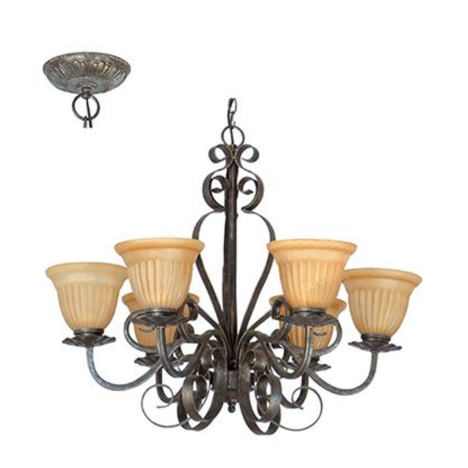 6LT Opera Chandelier Antique Bronze E27 6x60w