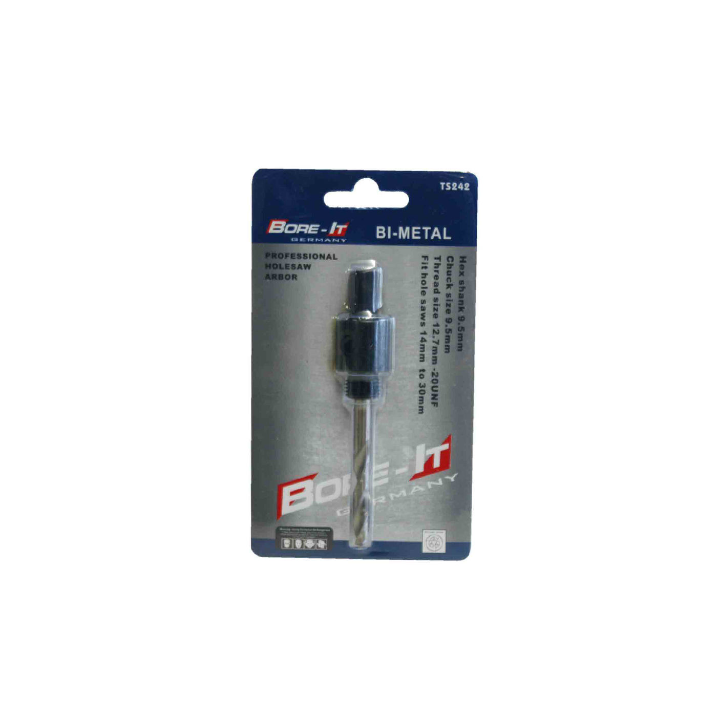 Bore-it - Hole Saw - Arbor 9.5mm - Hex Shank - 14-30mm - 4 Pack