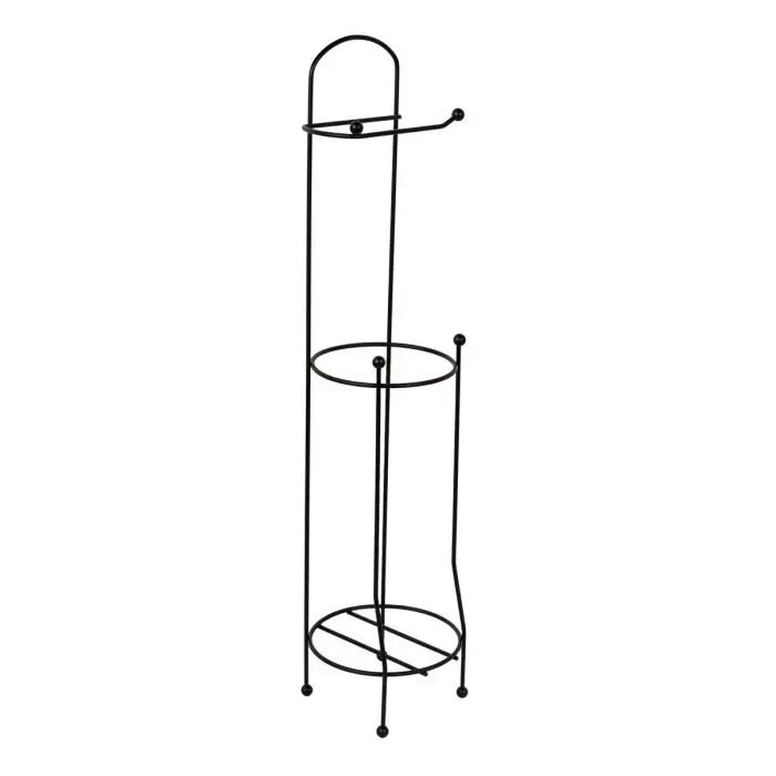 Woodly Toilet Roll & Spare Roll Holder, Black