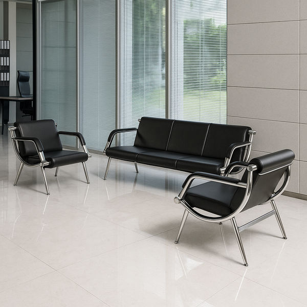 KC FURN-Kingsway Reception Sofa Set (Black)