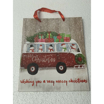 GIFT BAG W CAR PRINT -10X26X32CM