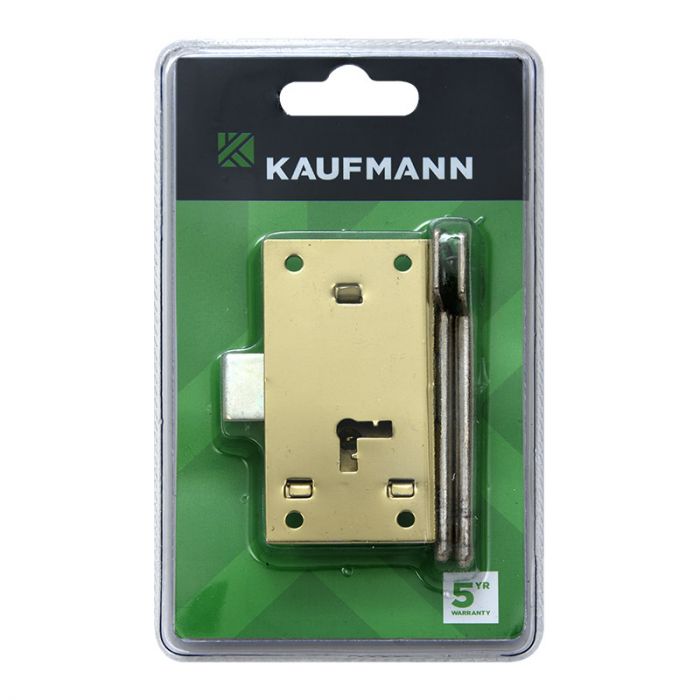 Kaufmann - Lock Cupboard 75mm Brass 2 Lever - 6 Pack